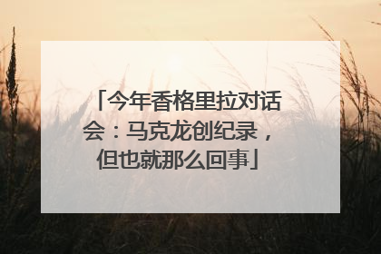 今年香格里拉对话会：马克龙创纪录，但也就那么回事